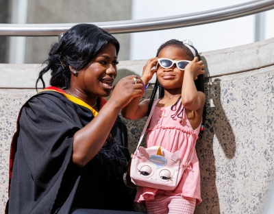 An image of a mother and her daughter at conferring in UL