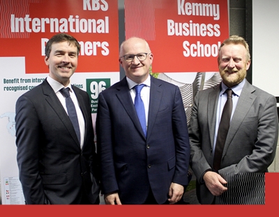 Guest speaker Philip Lane pictured with Stephen Kinsella and Finbarr Murphy of the KBS