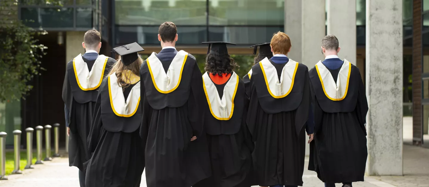 Graduation students in gowns