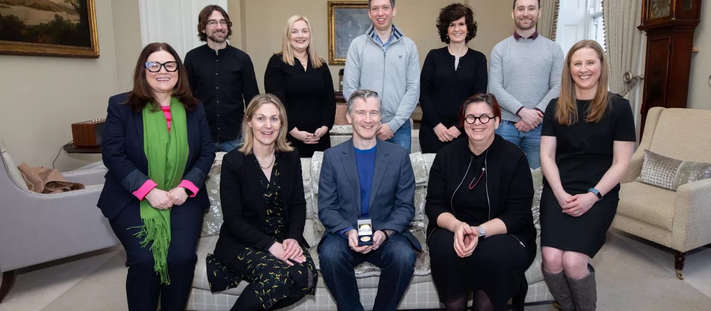 A picture of a group at the award ceremony in UL