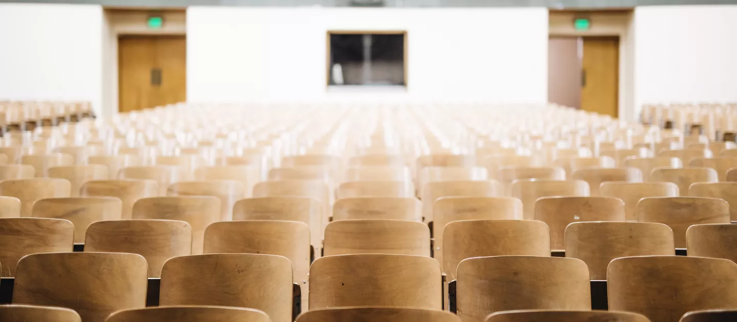 empty chairs in a lecture hall