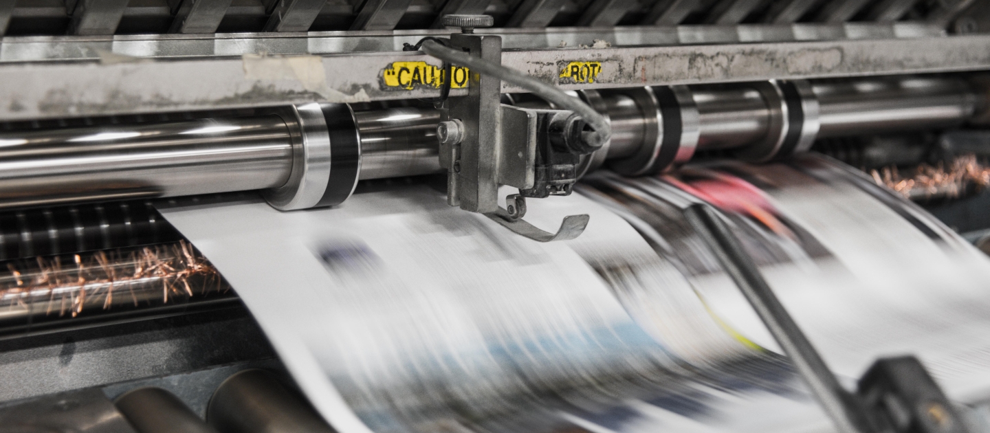 news paper during printing