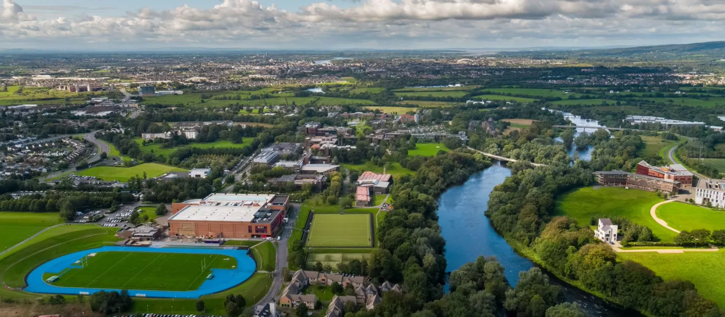 Birds eye view of the university of limerick