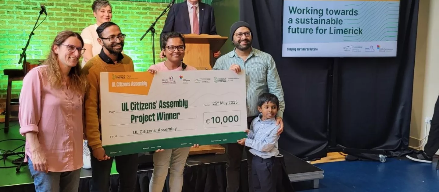 Figure 1: Left to right: Dr. Michela Ottaviani (Lecturer, Department of Physics UL), Dr. Amit Haldare (Lecturer, Department of Mechanical and Automobile Engineering TUS), Dr.Anita Chatterjee (Medical Doctor) and Dr. Mehakpreet Sing (Lecturer, Department of Mathematics and Statistics UL)