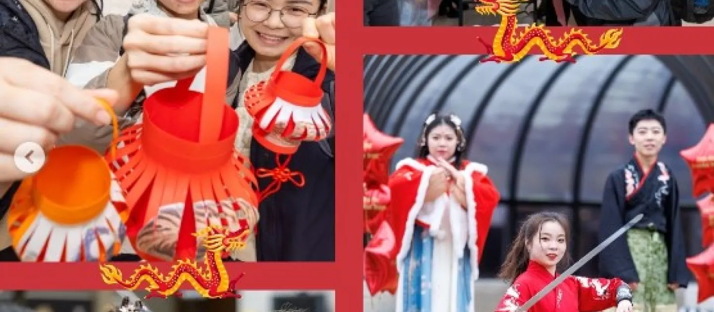 A collection of pictures of students celebrating Lunar new year