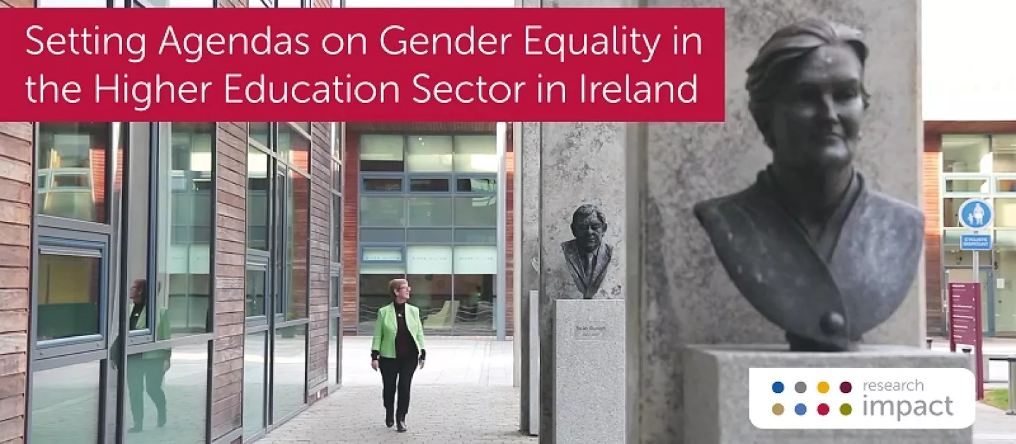 Walkway in University of Limerick with busts