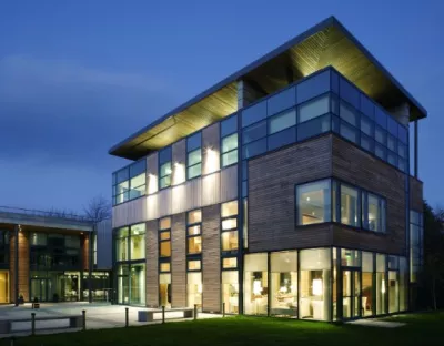 Photo of UL building at dusk