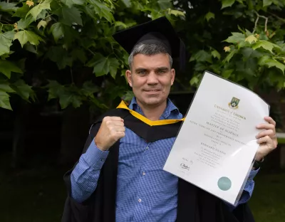 Former world boxing champion Bernard Dunne with his graduation certificate at University of Limerick