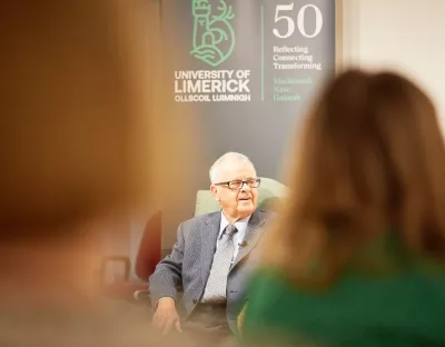 A picture of Liam Ó Dochartaigh at the UL event