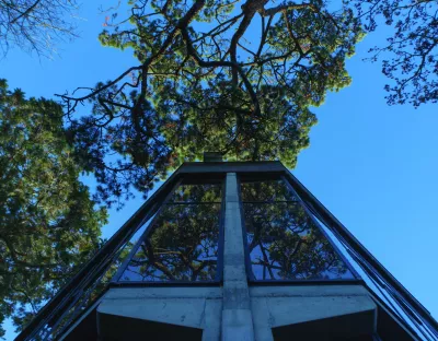 looking upwards with building and sky in view