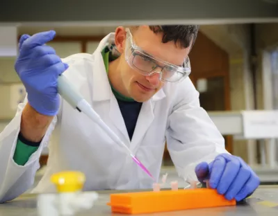 James Conheady working in the lab in UL