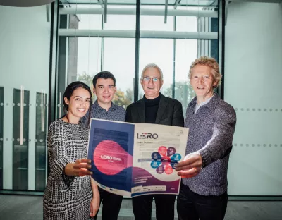 A group pictured with the new Open Science charter