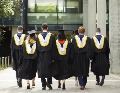 Graduation students in gowns