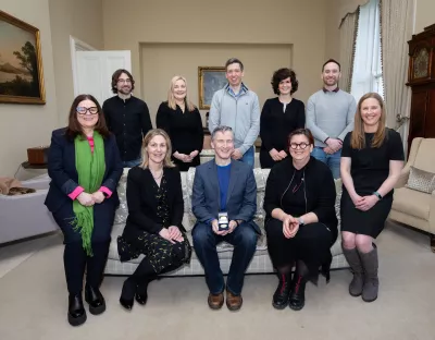 A picture of a group at the award ceremony in UL