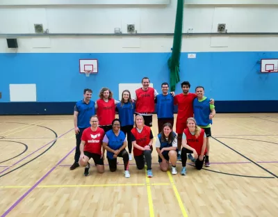 GAA games participants posing for a picture on UL Basketball court