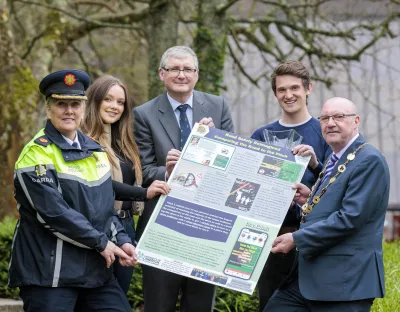 A group pictured at the launch of the road safety project in UL