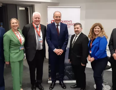 The group pictured at the Belfast Agreement 25 Cancer Showcase event 