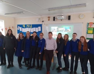 Eddie Keane visited St Brigid’s Secondary School in Killarney 