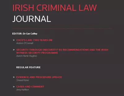 Cover of Irish Criminal Law Journal 