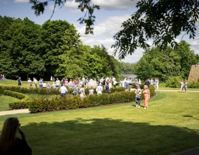 A wide angle shot of the new memorial garden at UL