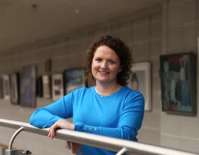 A picture of Sinéad O’Keeffe in the Foundation Building at UL