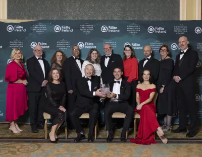 A large picture of a group of people at the Fáilte Ireland’s Conference Ambassador Recognition Awards