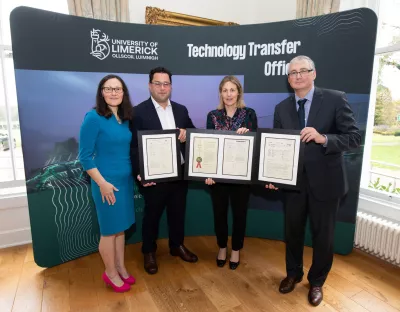 A group of people pictured at the UL Innovation Awards