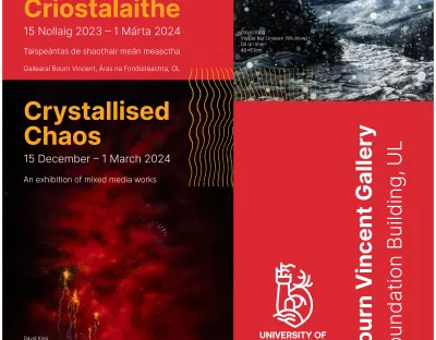 poster for crystallised chaos exhibition 