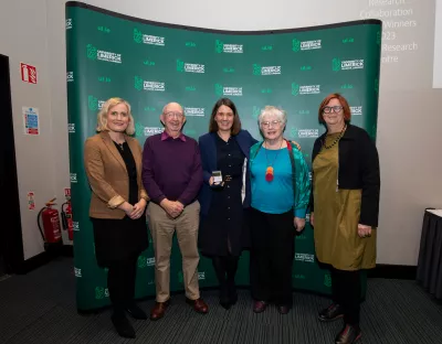 A group of people pictured at the UL President’s Research Excellence and Impact Awards 