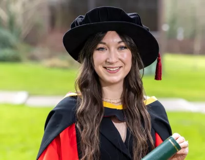 A picture of UL graduate Katie Fitzpatrick in her robes