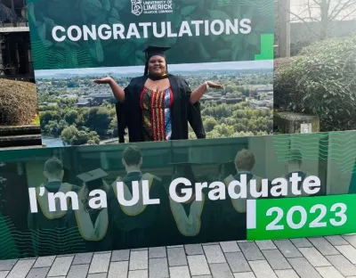 Eunice Chungu in her graduation gown 