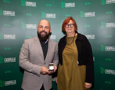 Dr Matthew Herring with UL President Professor Kerstin Mey