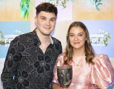 Séamus and Caoimhe Uí Fhlatharta at the RTÉ Folk Awards