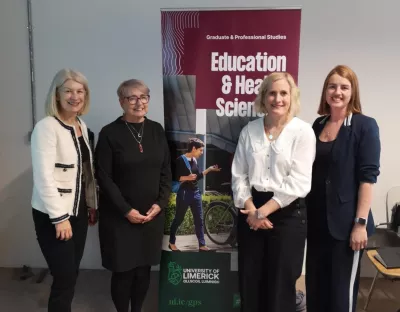 L-R: Professor Deirdre McGrath, Dean EHS, Dr Aileen Wright, Head of SAH, Professor Rose Galvin, SAH & Dr Elaine Kinsella, ADR