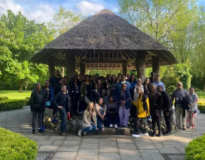 Gwynedd Mercy Uni group under a gazebo