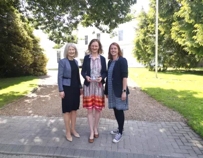 Professor Deirdre McGrath (Dean, EHS), Dr. Orla Power Grant (EHS Research Culture Award 2024 recipient), Dr. Elaine Kinsella (ADR, EHS)