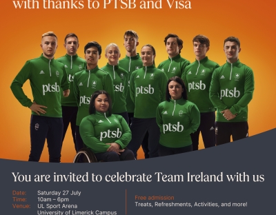 A poster featuring some members of the Olympic Team Ireland in PTSB Ireland Tops 