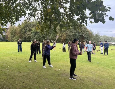 students playing hurling 