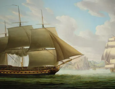 Painting of East Indiaman ship