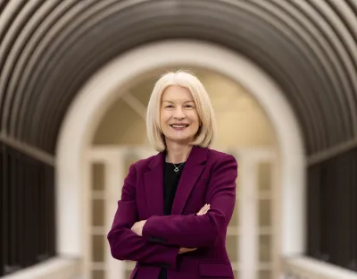 A picture of Professor Deirdre McGrath - standing in a tunnel in UL