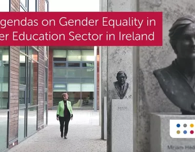 Walkway in University of Limerick with busts