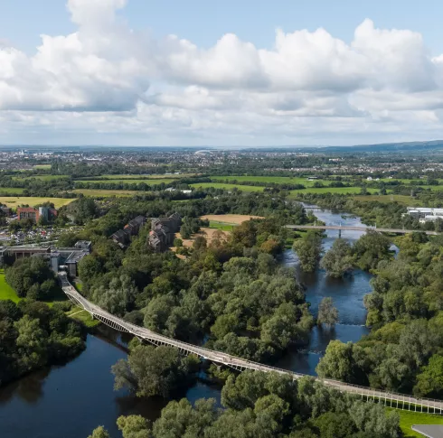 Drone view of campus