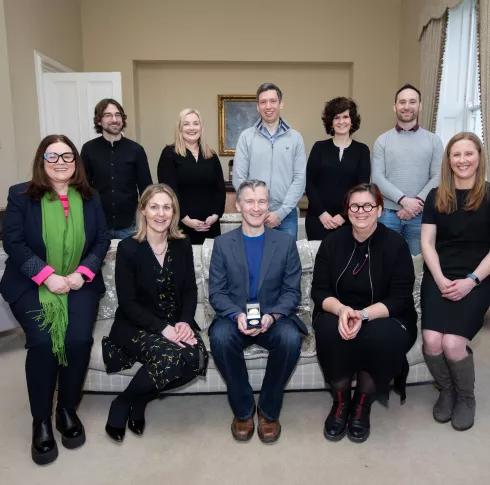 A picture of a group at the award ceremony in UL