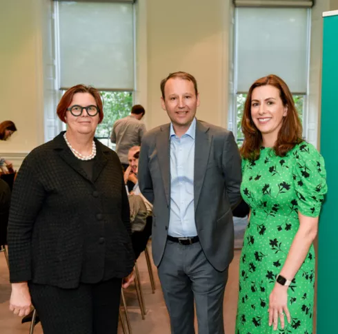 Prof Kerstin Mey, Dr Martin Cunneen & Laura Ryan at the UL Alumni Gathering in London