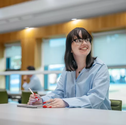 Student in Library 