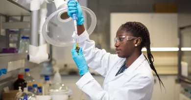 Student working in a lab