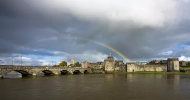 King John's Castle Limerick with rainbow