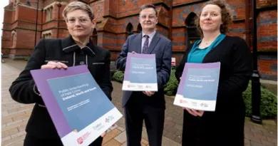 Professor Amanda Haynes (U.L.), Dr Kevin J. Brown (Queens University Belfast) and Professor Jennifer Schweppe (U.L.) holding their report