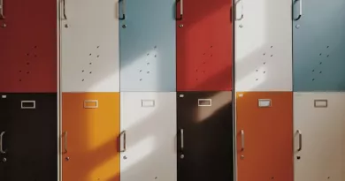 colourful school lockers