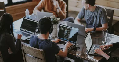 Students on laptops